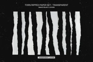 Ripped Torn Paper Edge Set Transparent PNG