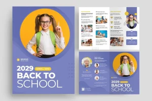 School Bi-Fold Brochure Template