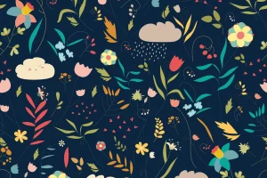 Seamless colorful floral pattern with flowers