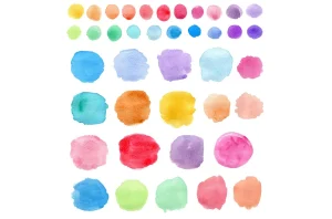Set of Bright Watercolor Blots
