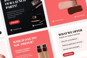 Set of Cosmetic Branding Social media Template
