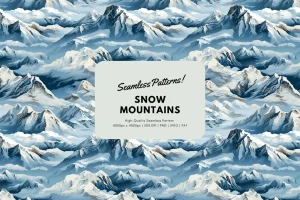 Snow Mountains Seamless Pattern