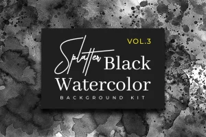 Splatter Black Watercolor Vol. 3