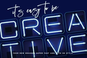 Square Neon – 3D Color SVG Font