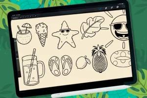 summer brush stamp