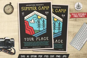 Summer Camp Flyer Template Camp Challenge