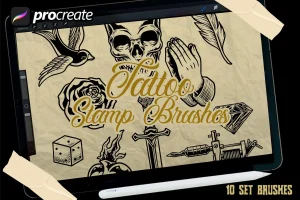 Tattoo Ornament brush stamp