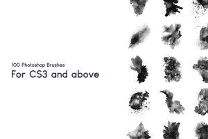 100 Watercolor Ink Photoshop Brushes Vol 2