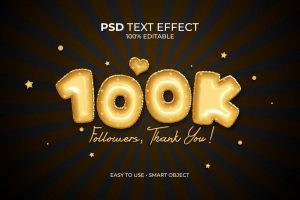 100K Followers Text Effect