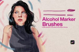 10 Alcohol Marker Brushes Procreate