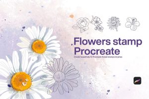 10 Flowers Stamps Procreate