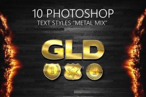 10 Photoshop Styles "METAL MIX"
