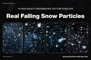 10 Real Falling Snow Particles Texture