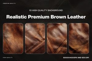10 Realistic Brown Leather Background