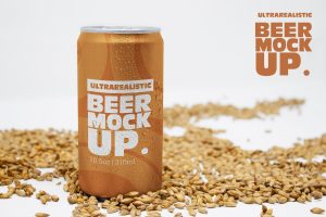 10oz Front Malt Beer Can Mockup