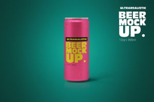 12oz Clean Beer Can Mockup
