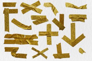 16 Glitter Gold Washi Decorating Tape Overlay