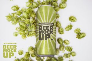 16oz Beer Can Mockup