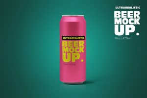 16oz Clean Beer Can Mockup