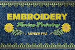 #1 Embroidery Patch Realistic Mockup