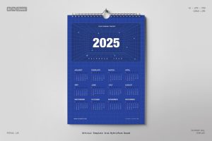 2025 Blue  Calendar – Sketchy