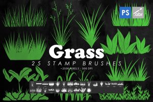 25 Grass Photoshop Stamp Brushes