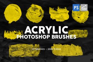 26 Acrylic Shapes Photoshop Stamp Brushes