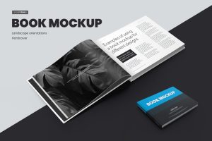 2 Book Mockups Hard Cover Landscape Oriantation