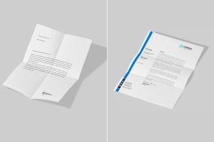 2 Folded Letterhead Mock Up