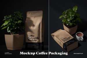 2 Mockups  Coffee Packaging with Arabica Tree