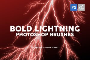 30 Bold Lightning Photoshop Stamp Brushes