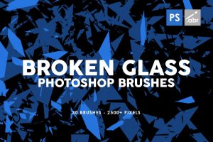 30 Broken Glass Photoshop Stamp Brushes Vol. 1