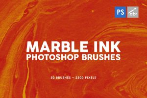 30 Marble Ink Photoshop Brushes Vol. 1