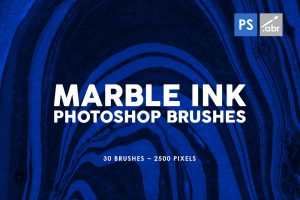 30 Marble Ink Photoshop Brushes Vol. 3