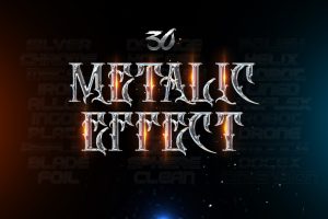 30 Metallic Type Effects – Photoshop –