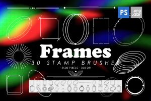 30 Minimal Frames Photoshop Stamp Brushes