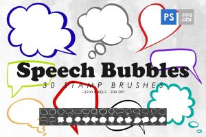 30 Speech Bubbles Photoshop Stamp Brushes