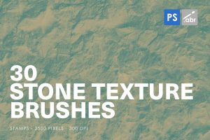 30 Stone Texture Photoshop Brushes