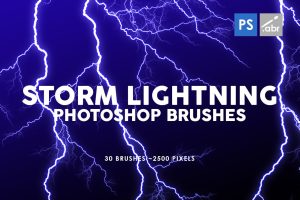 30 Storm Lightning Ptohoshop Stamp Brushes