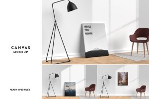 3 Psd Canvas Mockup