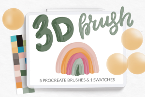 3D Brushes for Procreate. Retro Color Palette