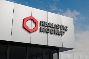 3d Building Sign Mockup