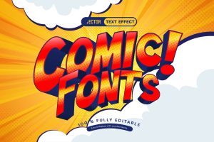 3D Comic Font Text Effect
