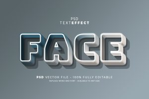 3D Face Editable Text Effect