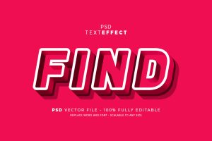 3D Find Editable Text Effect