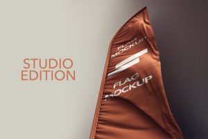 3D Flags Feather / Bow / Sail Flag Mockup