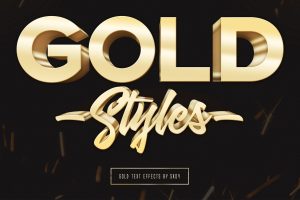3D Gold Text Effects – 10 PSD