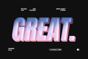 3D Gradient Text Effect