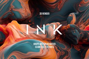 3D Ink Drops in Water Seamless Texture Backgrounds