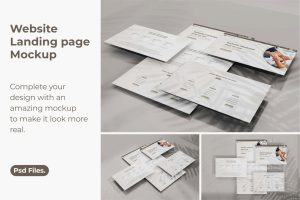3d interface website presentation mockup